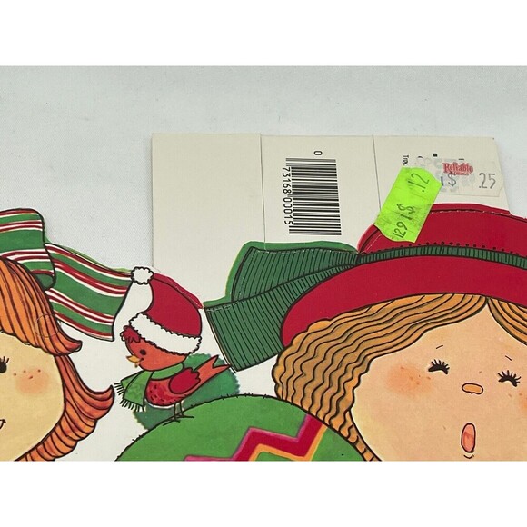 Large Vintage Christmas Die Cut, Caroling Children, Eureka USA, Two-Sides, NOS - Picture 9 of 16